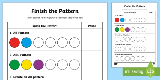 Create Your Own Pattern Worksheet  Worksheet Teacher Made