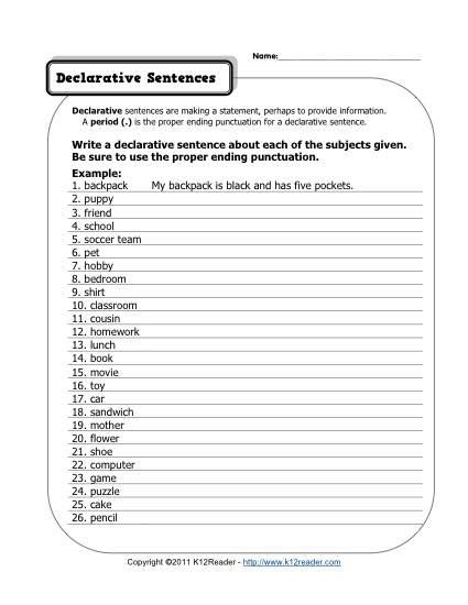 Declarative Sentences