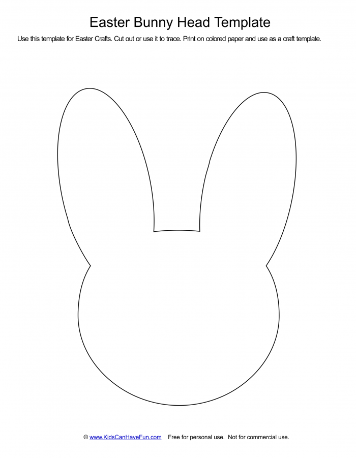 Easter Bunny Template For Easter Crafts Httpwwwkidscanhavefun