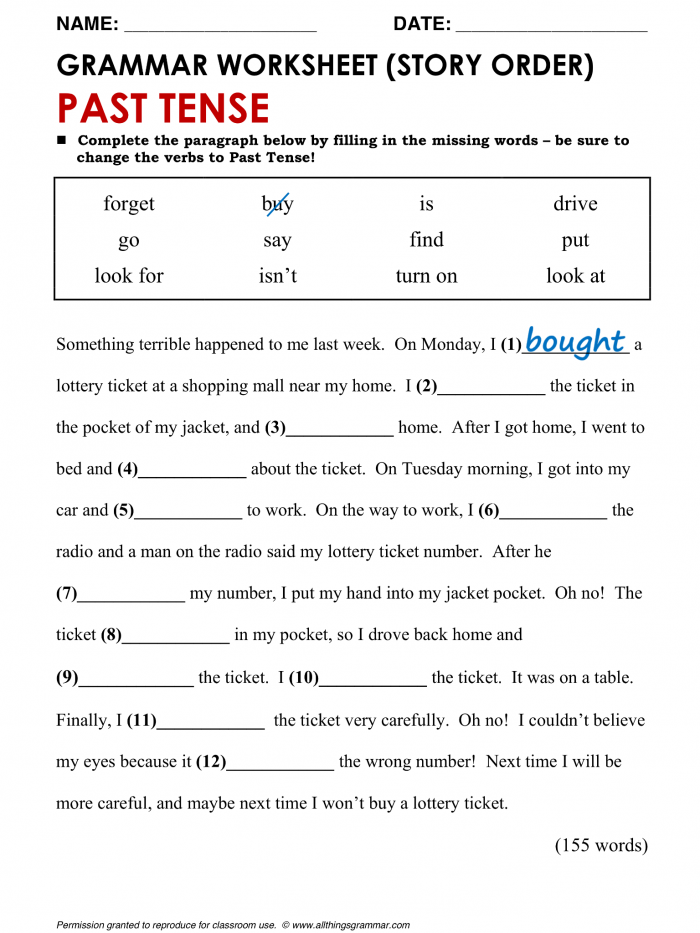 Get Into Grammar Past Tense Worksheets 99Worksheets