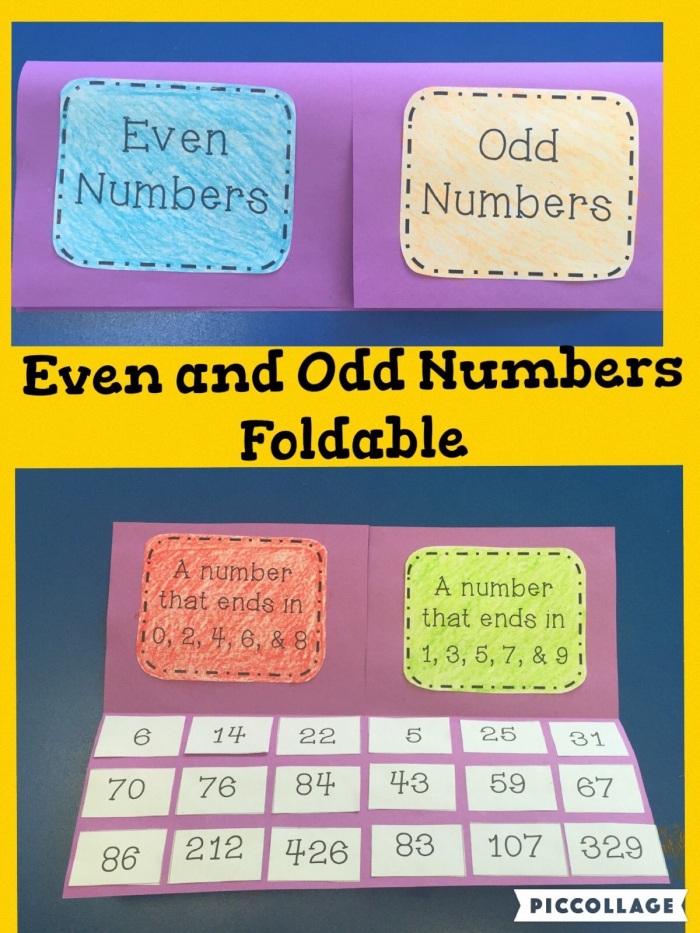 Even And Odd Numbers Foldable And Activities