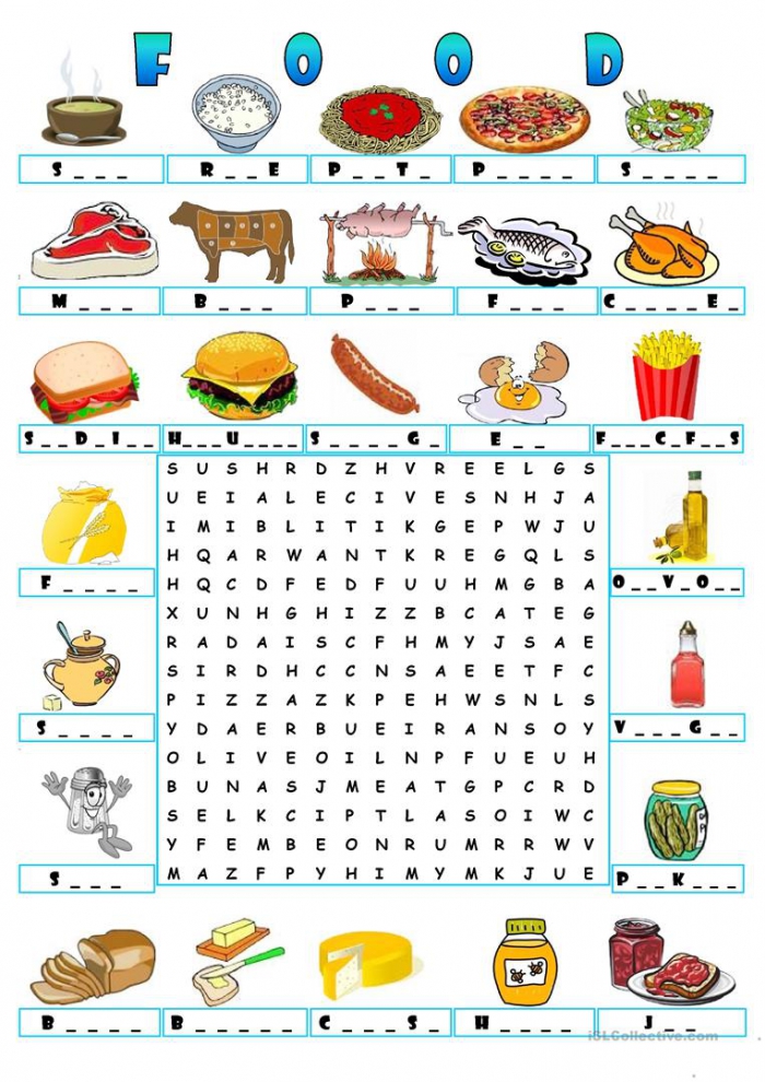 Food Word Search Worksheets | 99Worksheets