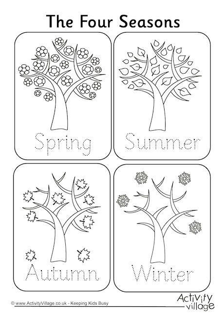 Four Seasons Handwriting Worksheet Worksheets Kindergarten Reading