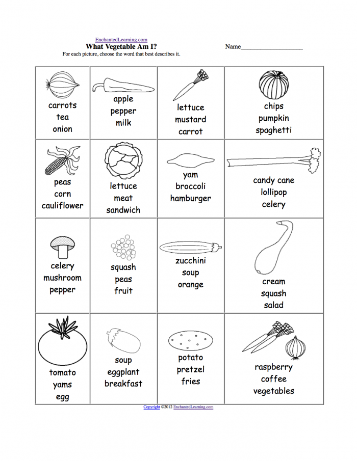 Fruits And Vegetables Spelling Worksheets