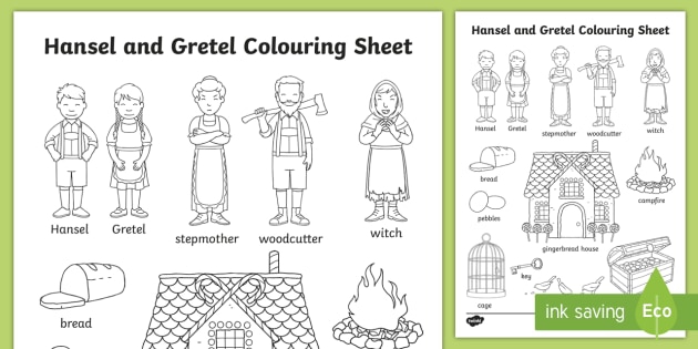 Color The Hansel And Gretel Scene Worksheets 99Worksheets