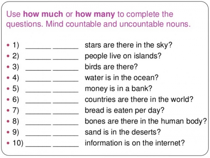 How Much How Many