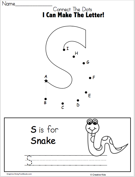Letter S Writing Worksheet And Dot To Dot