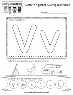 Color The Letter V