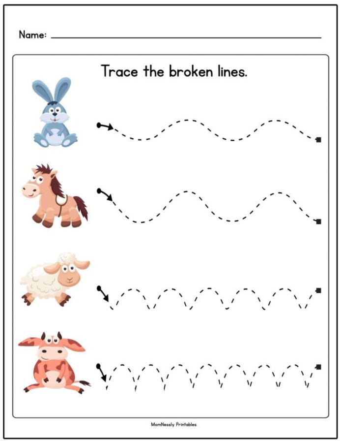 Line Tracing Worksheets For Toddlers Sixth Grade Math Lines Https