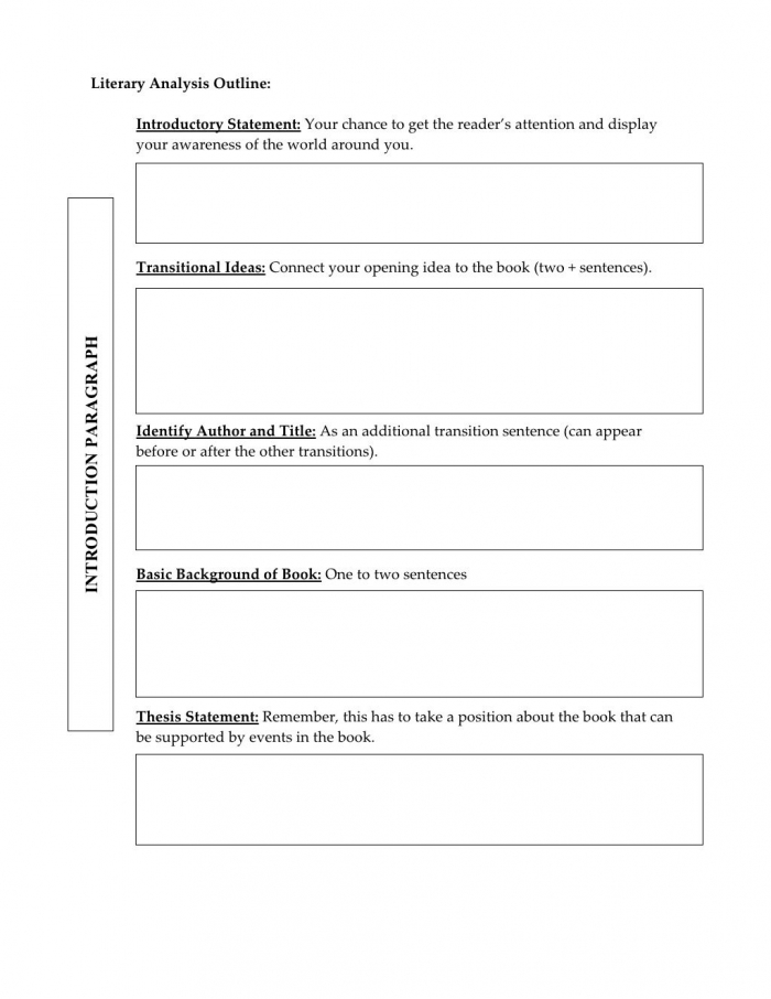 graphic organizer for a literary essay