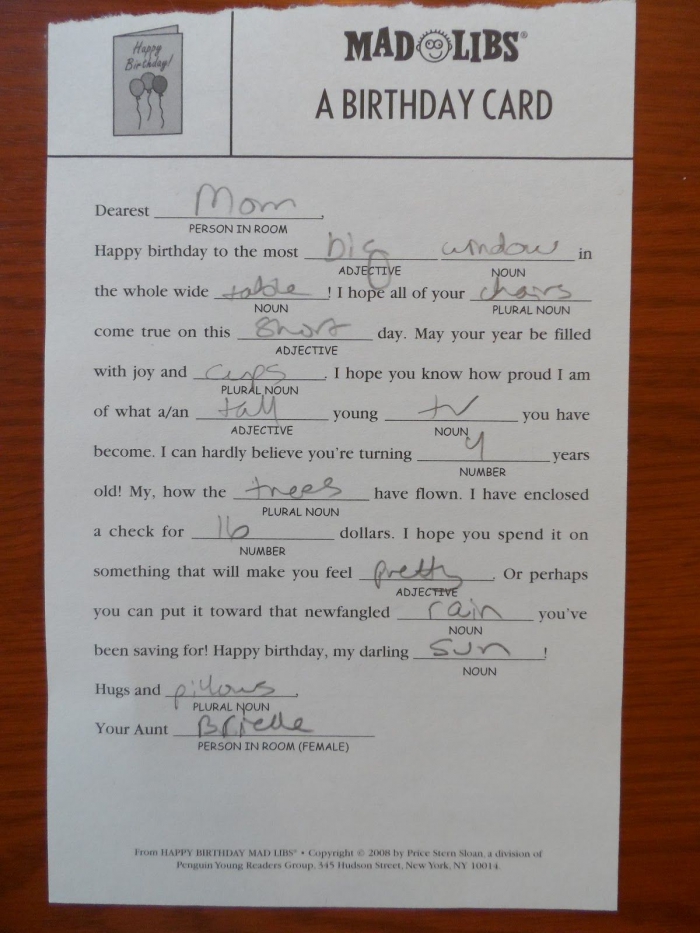 Mad Libs Revelation