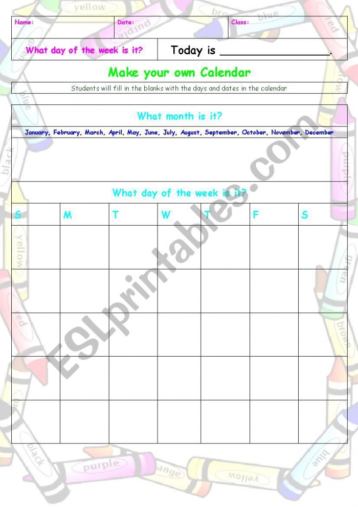 Make Your Own Calendar