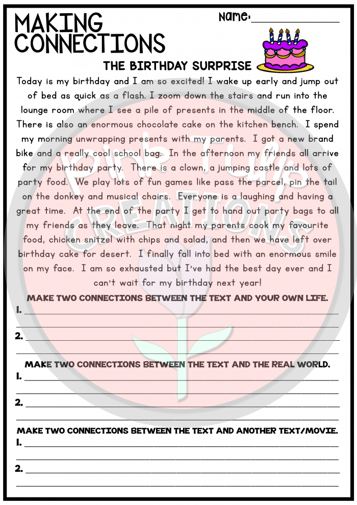 Making Connections Free Printable Worksheets