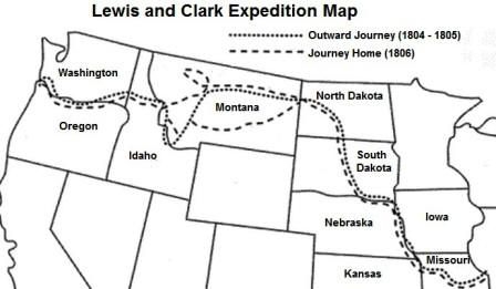 Map Of Lewis And Clark Expedition For Kids