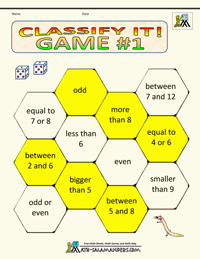 Math Games Worksheets