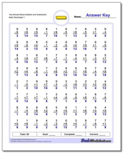 mixed addition and subtraction maths worksheets for grade two 5