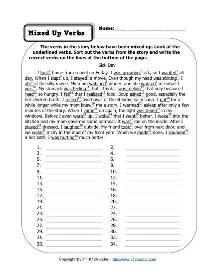 Mixed Up Verbs