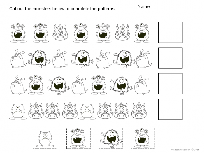 Monster Patterning Worksheets