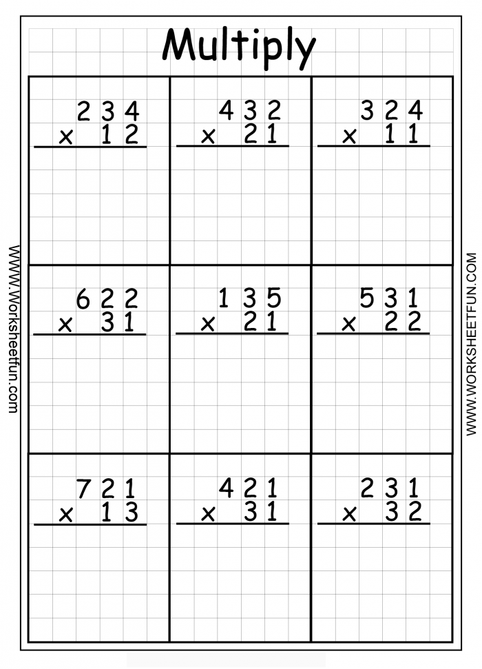  3 Digit By 2 Digit Multiplication Worksheets 99Worksheets