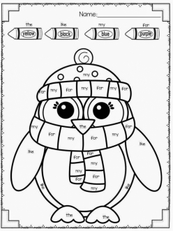Penguin Color By Sight Word
