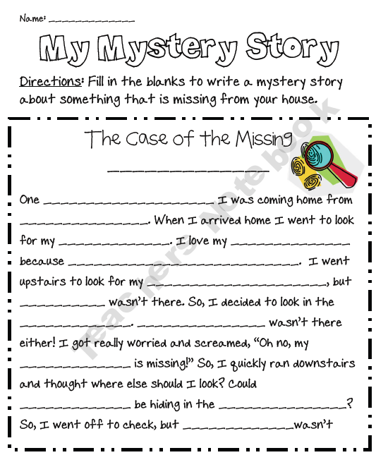 My Mystery Story Freebiefun Filler Activity For Those Kids That