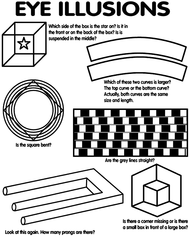 Optical Illusions For Kids Worksheets 99Worksheets