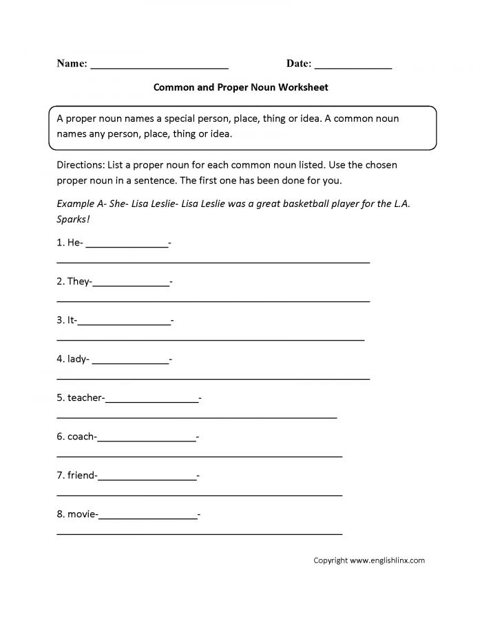 Parts Speech Worksheets