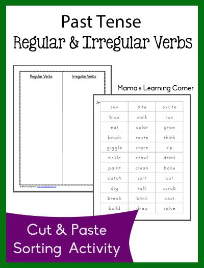 Past Tense Regular And Irregular Verb Sort