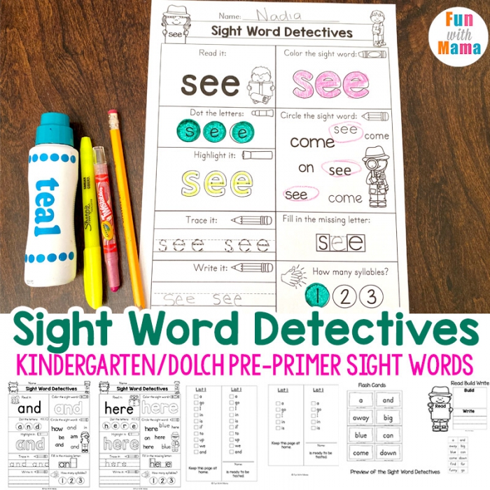 Pre-Kindergarten Sight Words: See To Up Worksheets | 99Worksheets