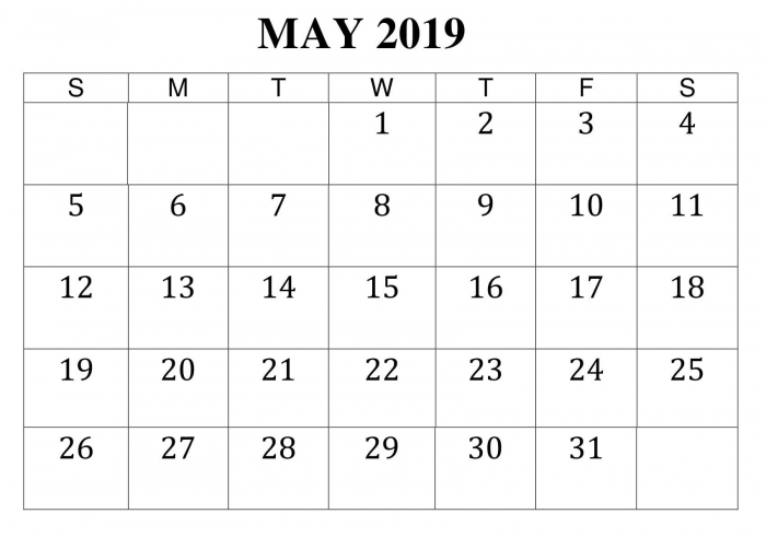 Printable May  Editable Calendar