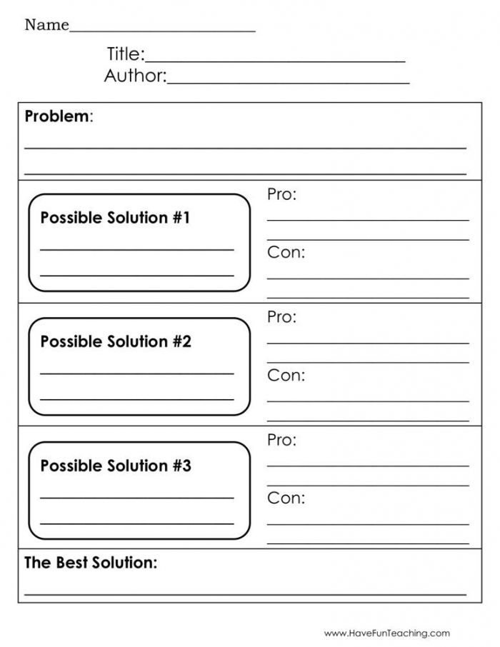 Problem And Solution Organizer Worksheets 99Worksheets