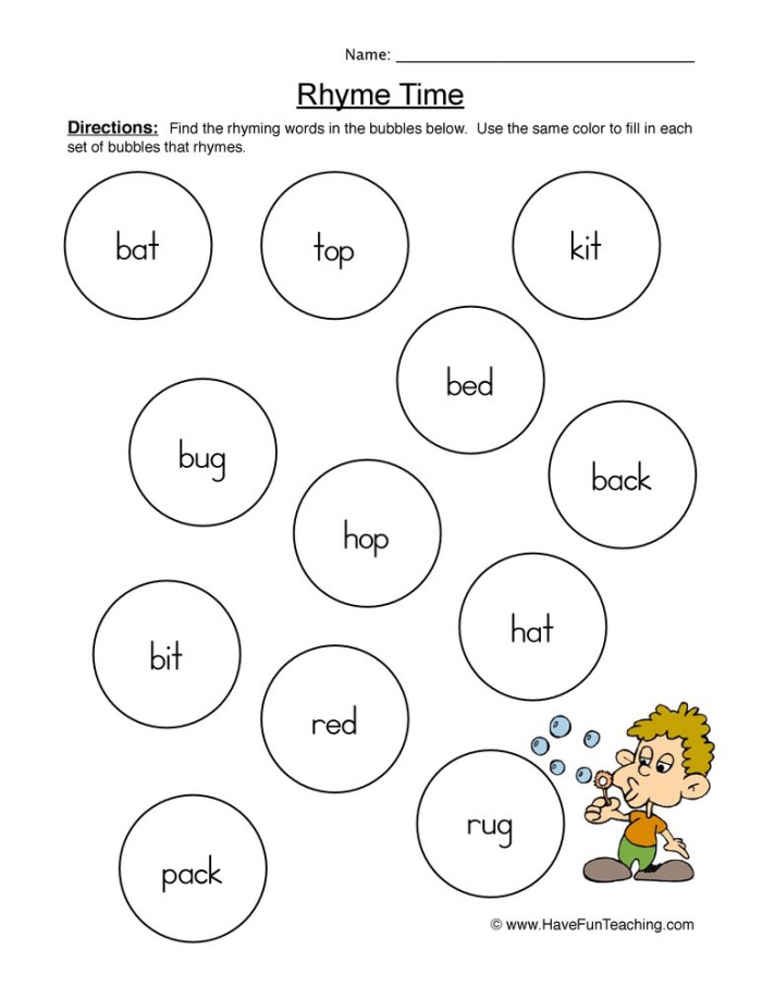 Rhyming Words Pairs Worksheet  Have Fun Teaching