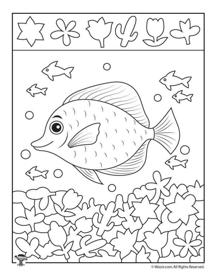 School Of Fish Hidden Printable Pictures Childrens Activities