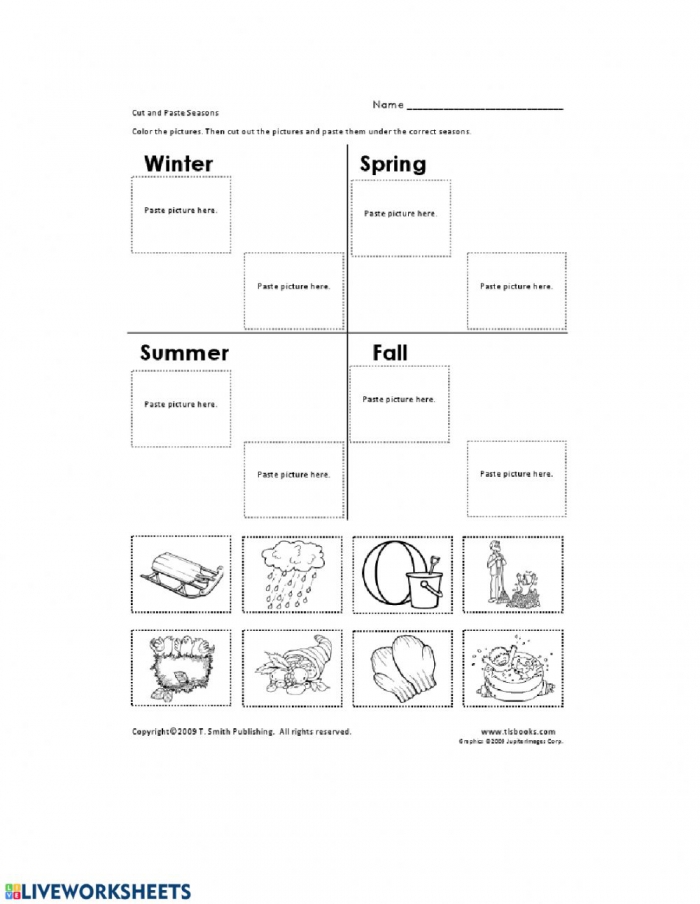 Seasons Online Worksheet And Pdf