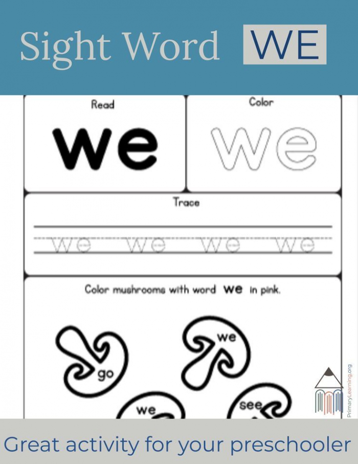 Sight Word We Worksheet