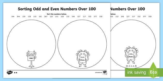 Sorting Odd And Even Numbers Over  Worksheet  Worksheet
