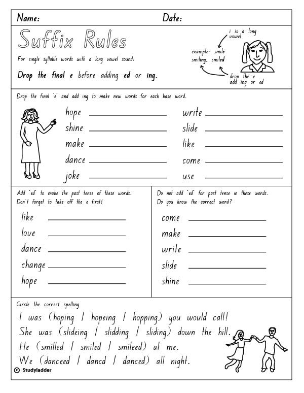 Words With Ed And Ing Worksheets