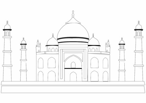 Taj Mahal Coloring Page