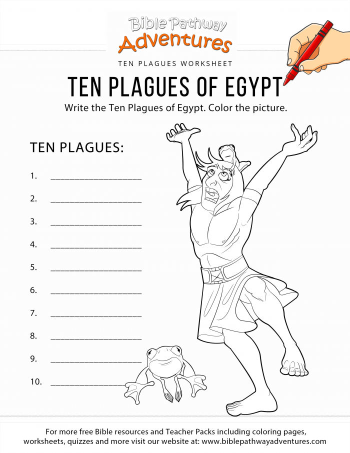 Ten Plagues Of Egypt Worksheet And Coloring Page  Bible Pathway