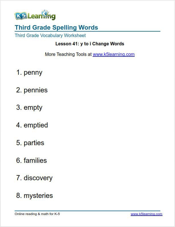 Third Grade Spelling Worksheets With Images For Difficult