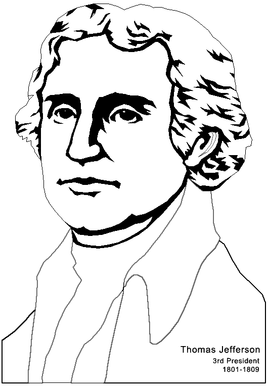 Coloring Page Thomas Jefferson Boringpop