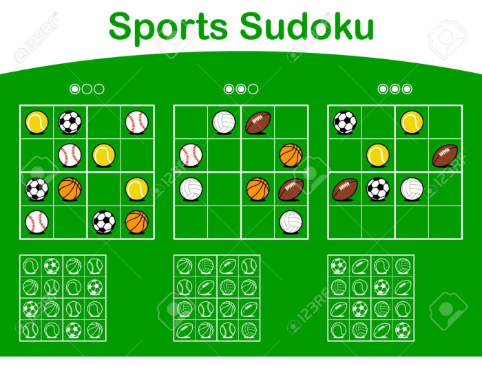 Three Sudoku Puzzle Grids Of Different Levels Of Difficulty From