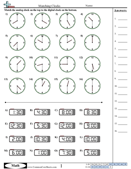 Time Worksheets