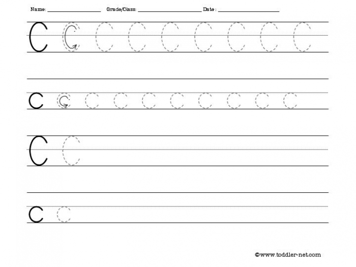 Tracing And Writing Letter C Worksheet