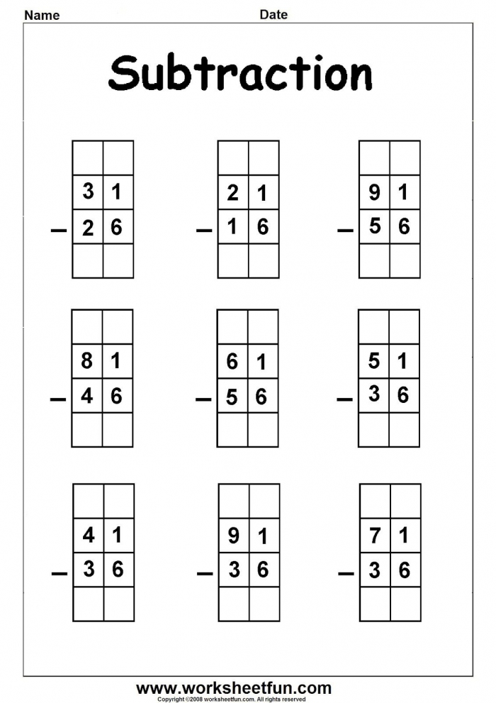 Two Digit Subtraction With Regrouping Worksheets For Second Grade