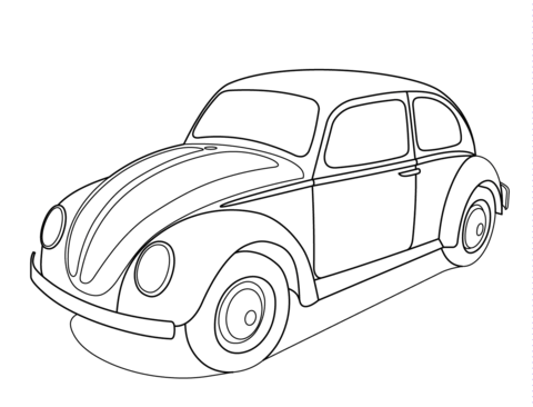 Volkswagen Beetle Coloring Page