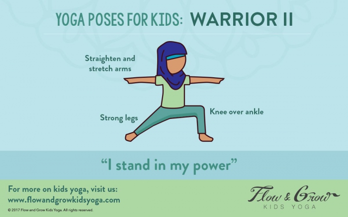 Warrior  Pose Empowerment Flow And Grow Kids Yoga Warrior Pose