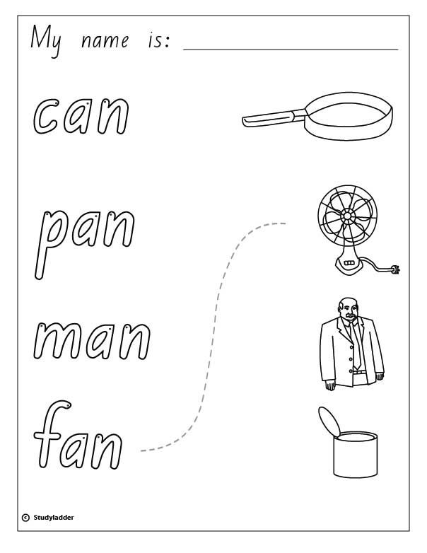 Words And Pictures Can  Man  Pan  Fan  English Skills Online