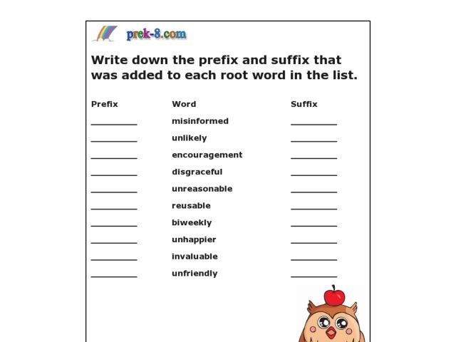 Affixes Worksheet And Roots Worksheets Word Origins Th Grade