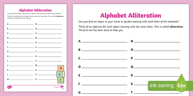 Alphabet Alliteration P Home Learning Scavenger Hunt